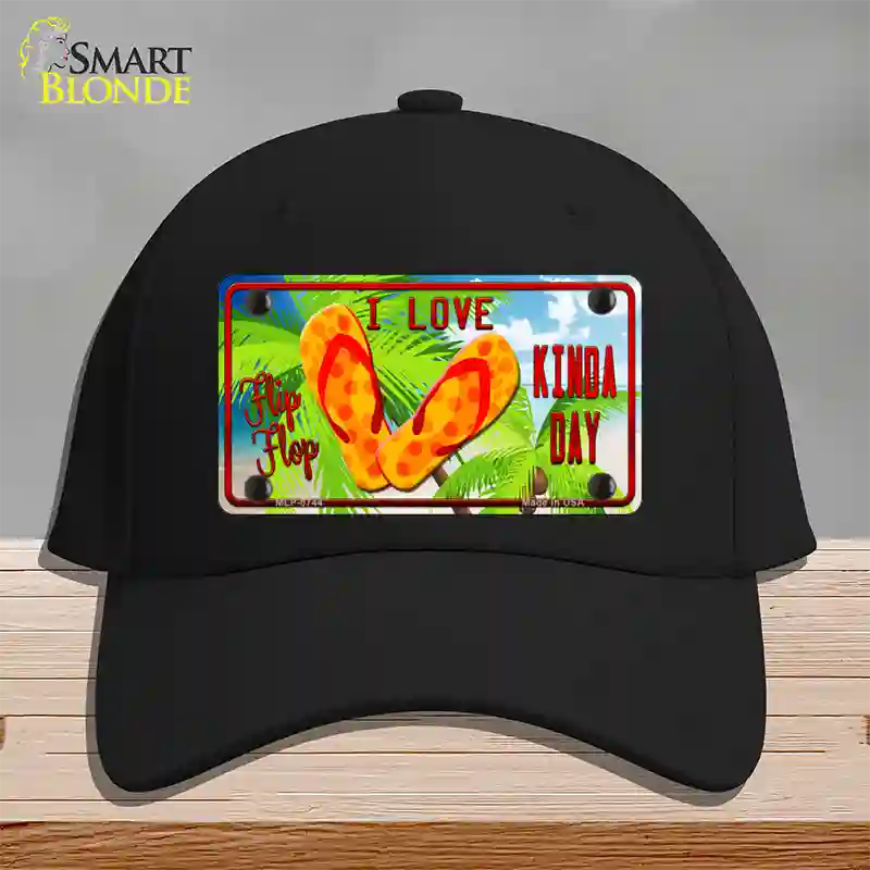 I Love Flip Flop Novelty License Plate Hat Cotton / Black