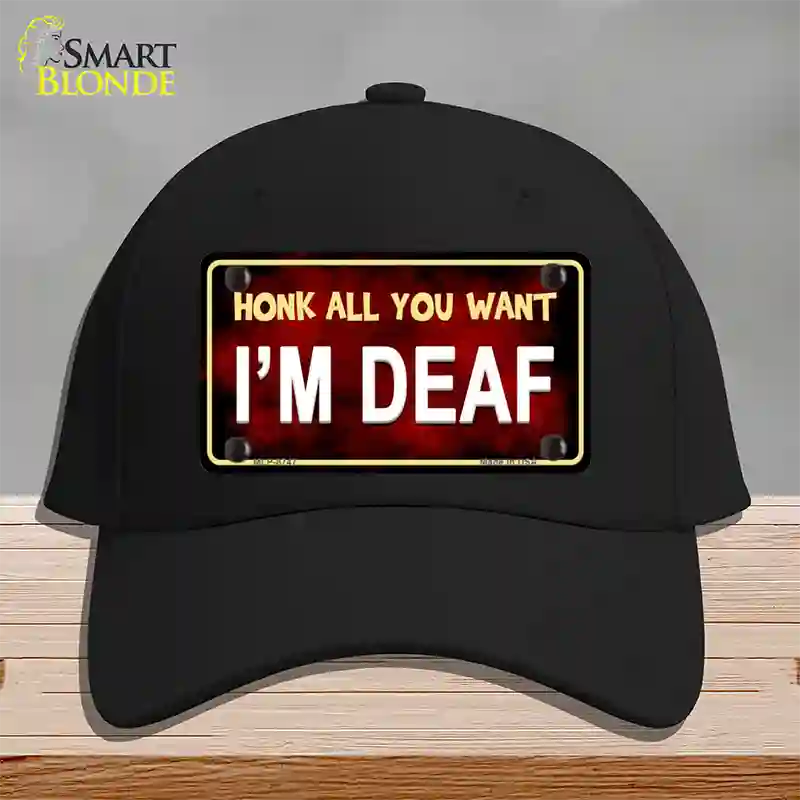 Honk All You Want Novelty License Plate Hat Cotton / Black