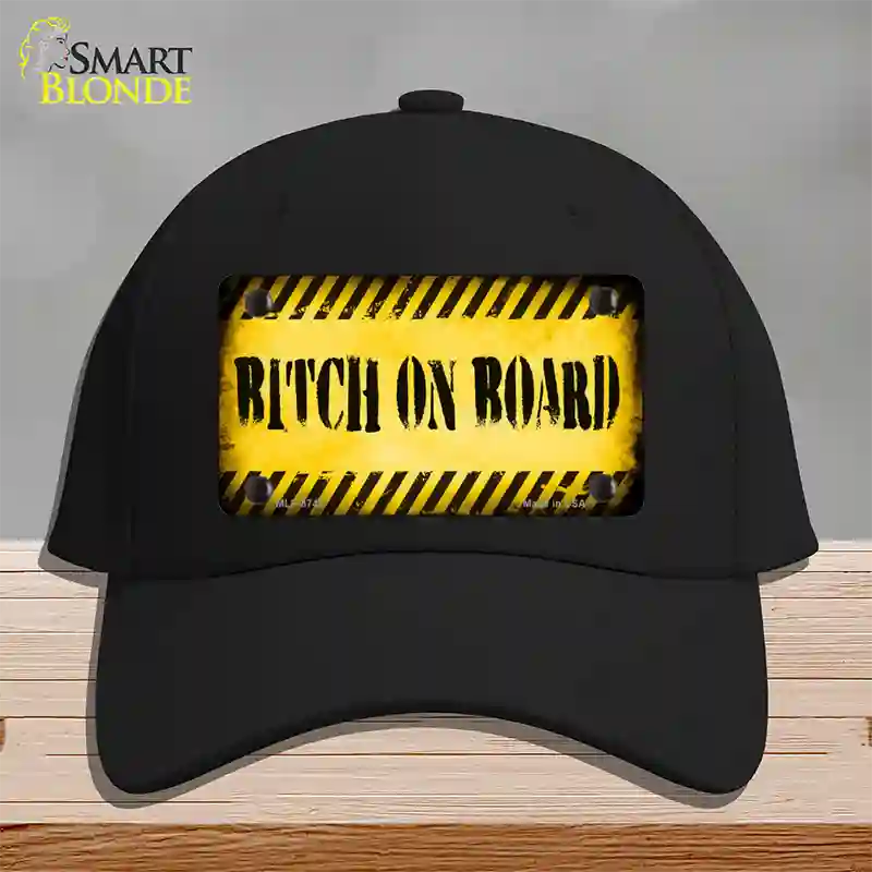 Bitch On Board Novelty License Plate Hat Cotton / Black