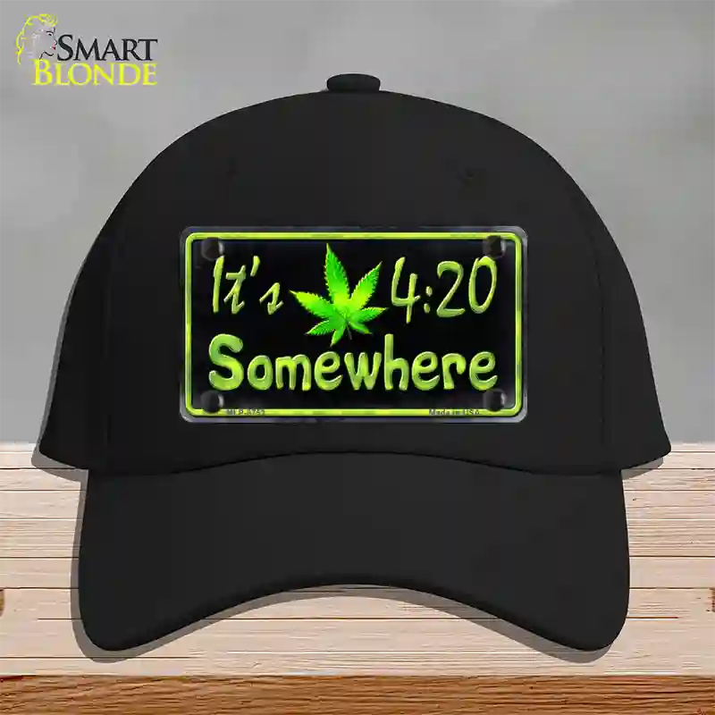 Its 4:20 Novelty License Plate Hat Cotton / Black