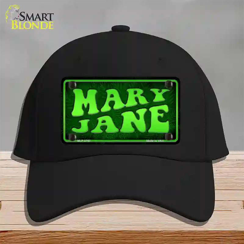 Mary Jane Novelty License Plate Hat Cotton / Black