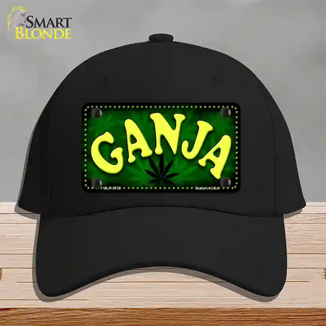 Ganja Novelty License Plate Hat Cotton / Black