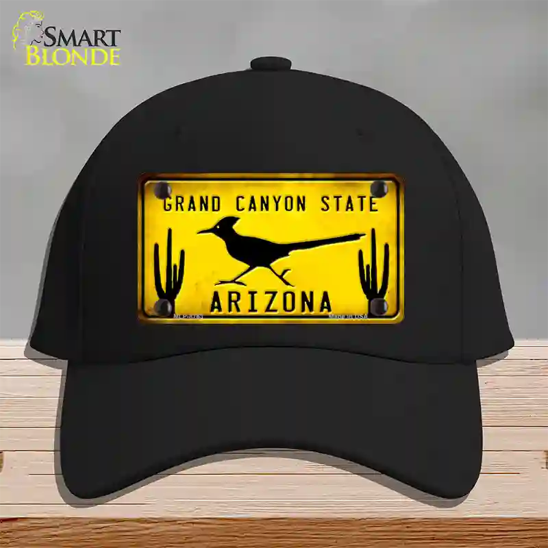 Roadrunner Yellow Arizona Grand Canyon State Novelty License Plate Hat Cotton / Black