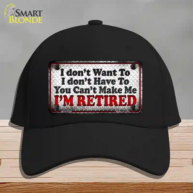 You Cant Make Me Novelty License Plate Hat Cotton / Black