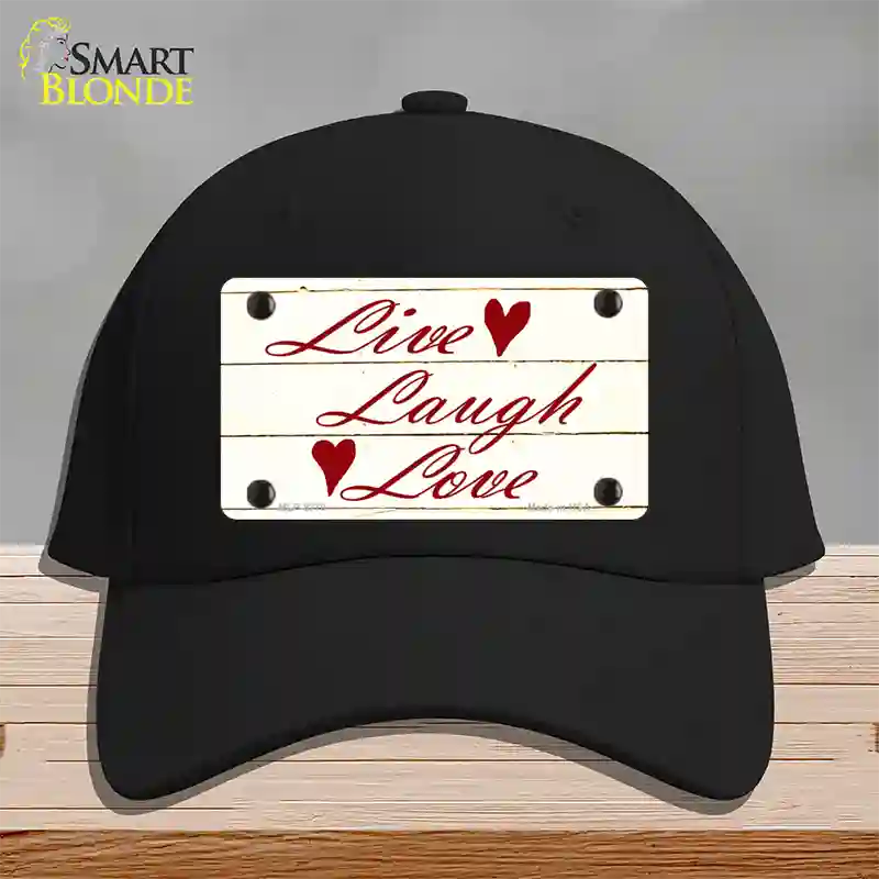 Live, Laugh, Love Novelty License Plate Hat Cotton / Black