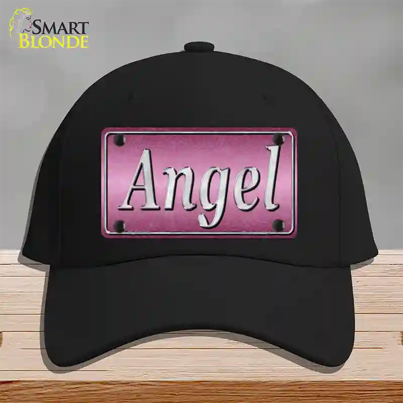 Angel Pink Novelty License Plate Hat Cotton / Black