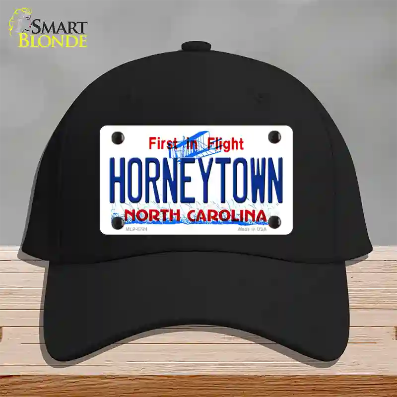 Horneytown North Carolina Novelty License Plate Hat Cotton / Black