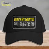 Hows My Driving Novelty License Plate Hat Cotton / Black