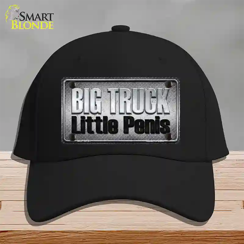 Big Truck Little Penis Novelty License Plate Hat Cotton / Black