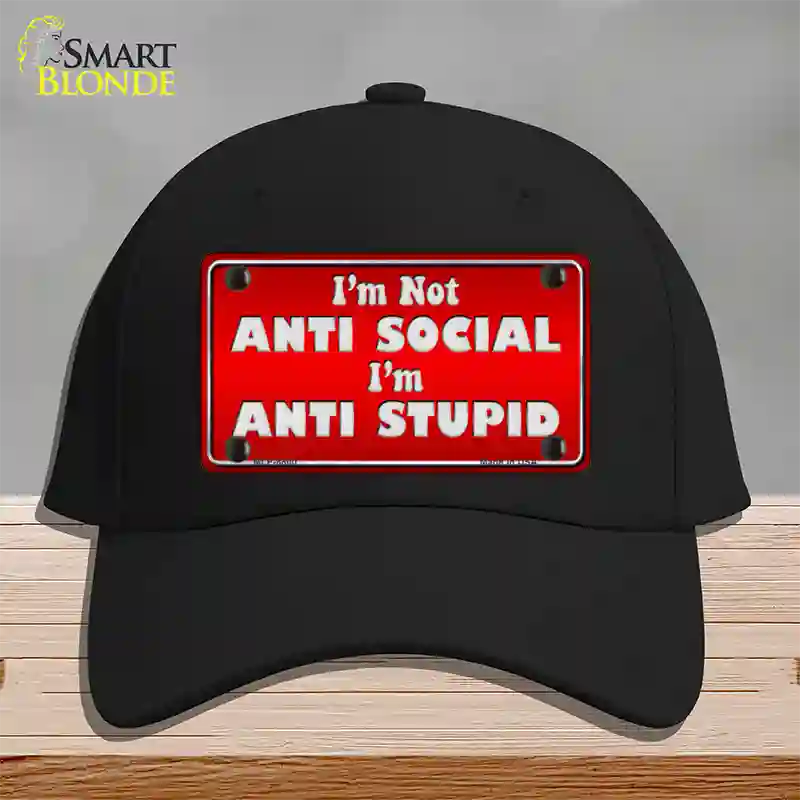 Anti Social Novelty License Plate Hat Cotton / Black