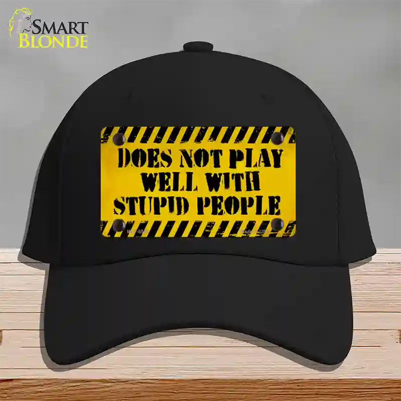 Does Not Play Well Novelty License Plate Hat Cotton / Black