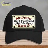 Nurses Sedate It Novelty License Plate Hat Cotton / Black