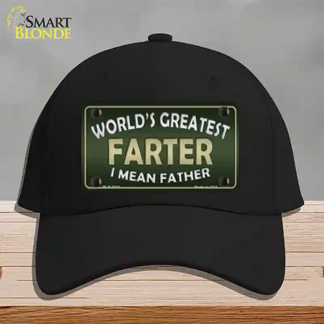 Greatest Farter Novelty License Plate Hat Cotton / Black