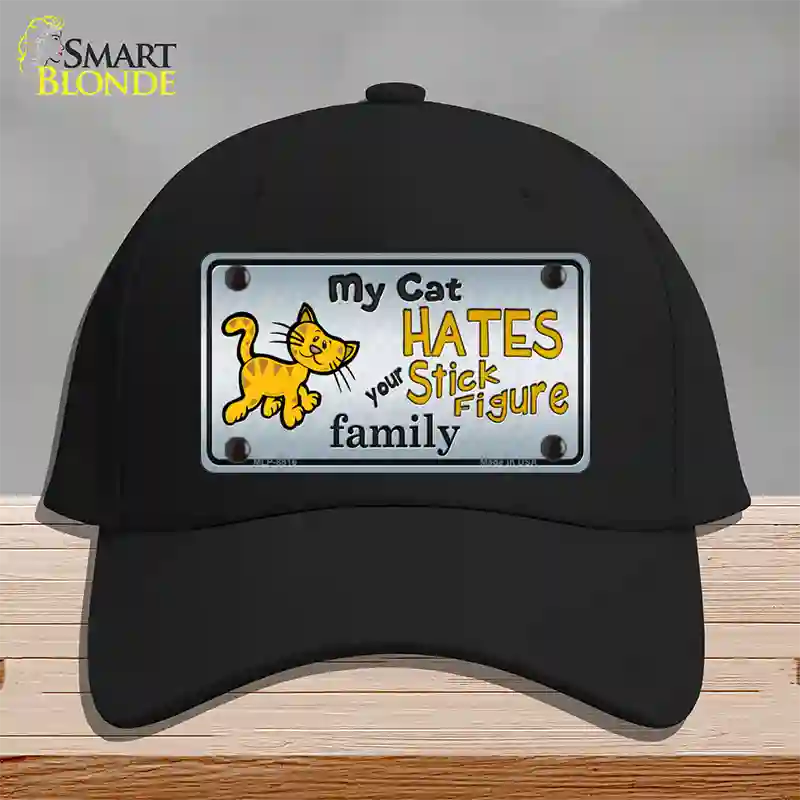 My Cat Hates Novelty License Plate Hat Cotton / Black