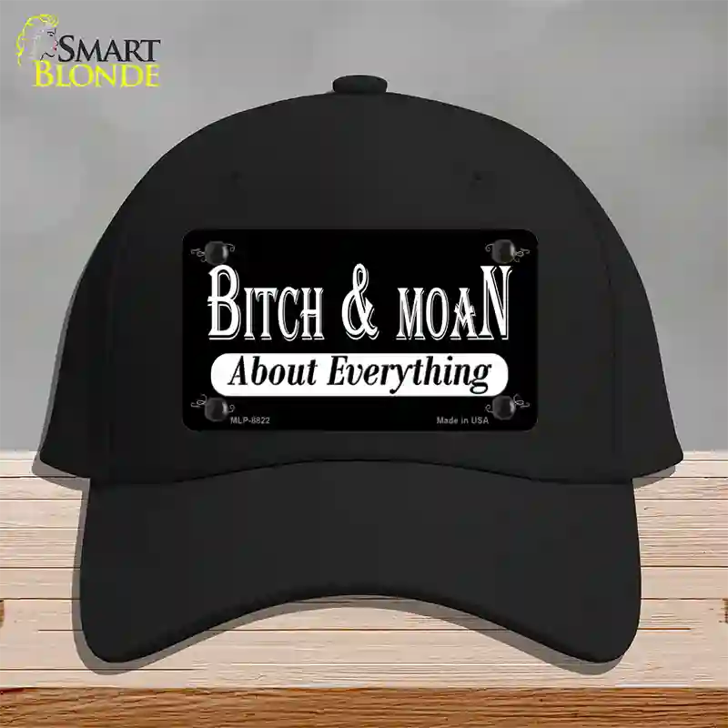 Bitch And Moan Novelty License Plate Hat Cotton / Black