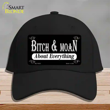 Bitch And Moan Novelty License Plate Hat Cotton / Black