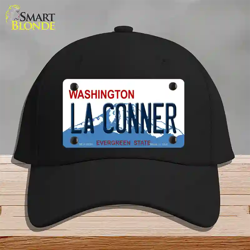 La Conner Washington Novelty License Plate Hat Cotton / Black