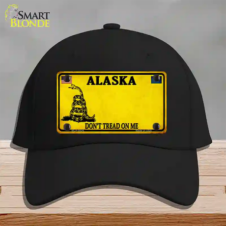 Alaska Dont Tread On Me Novelty License Plate Hat Black Cotton