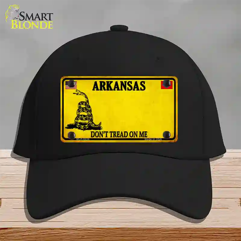 Arkansas Dont Tread On Me Novelty License Plate Hat Black Cotton