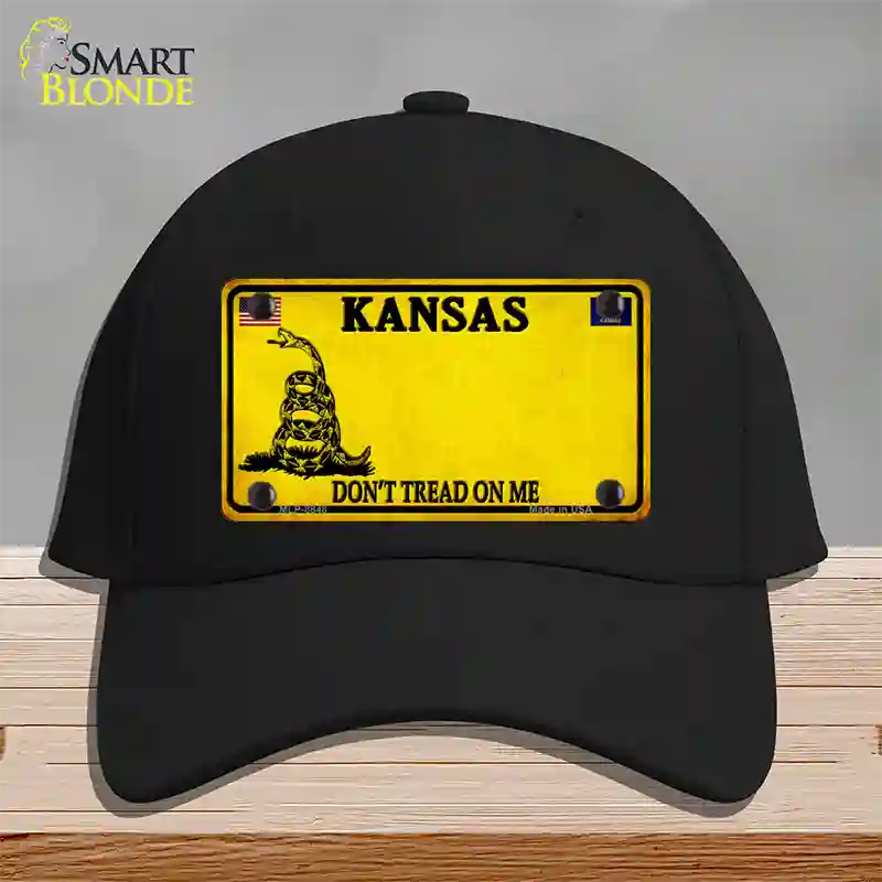 Kansas Dont Tread On Me Novelty License Plate Hat Cotton / Black