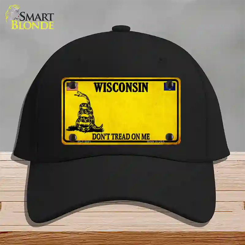 Wisconsin Dont Tread On Me Novelty License Plate Hat Cotton / Black