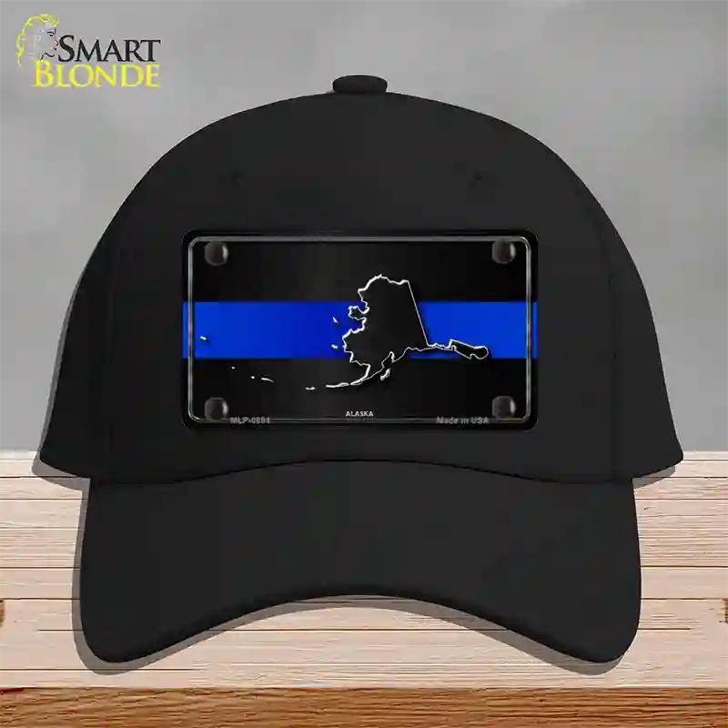 Alaska Thin Blue Line Novelty License Plate Hat Cotton / Black