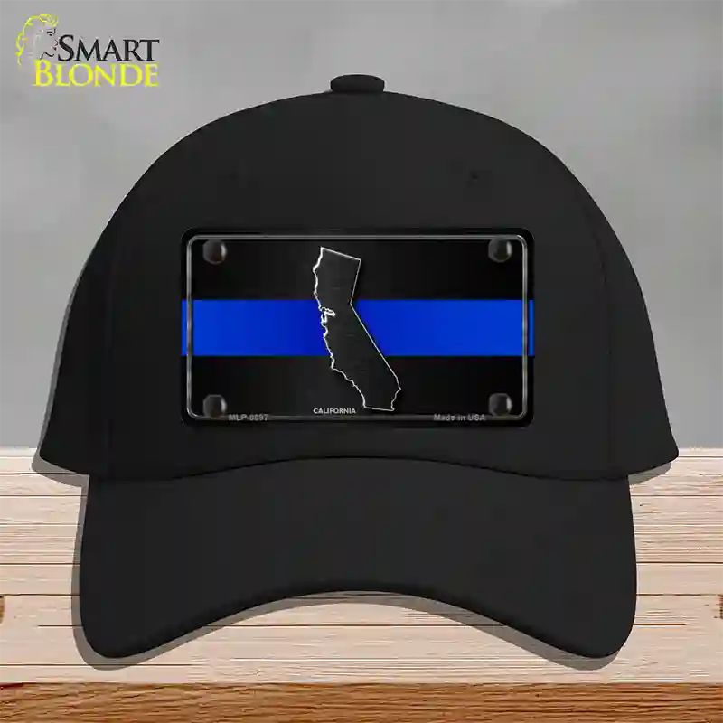 California Thin Blue Line Novelty License Plate Hat Cotton / Black