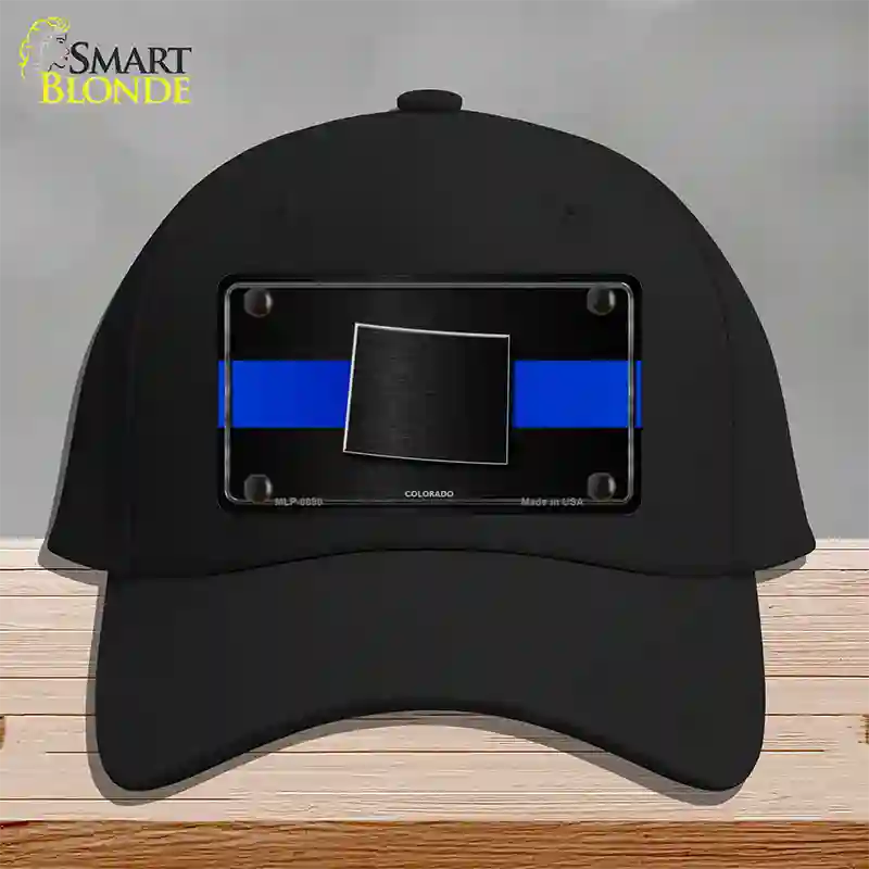 Colorado Thin Blue Line Novelty License Plate Hat Cotton / Black