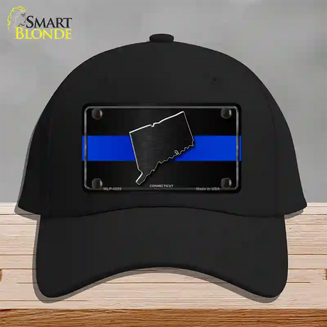 Connecticut Thin Blue Line Novelty License Plate Hat Cotton / Black