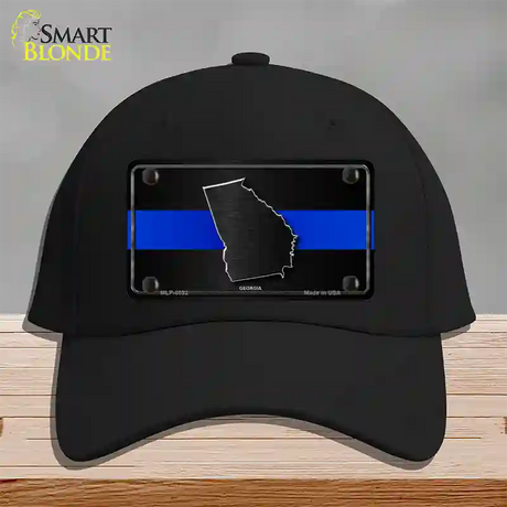 Georgia Thin Blue Line Novelty License Plate Hat Cotton / Black