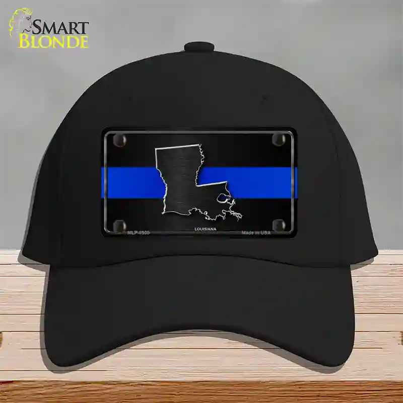 Louisiana Thin Blue Line Novelty License Plate Hat Cotton / Black