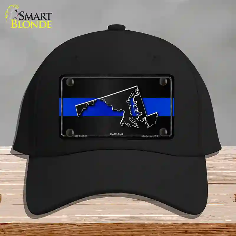 Maryland Thin Blue Line Novelty License Plate Hat Cotton / Black