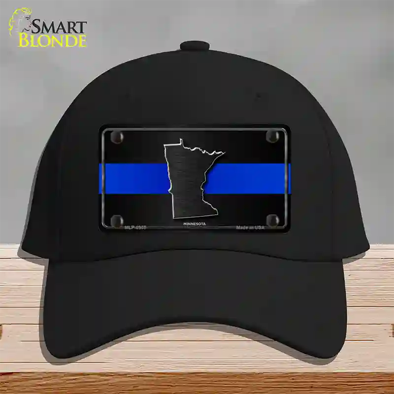 Minnesota Thin Blue Line Novelty License Plate Hat Cotton / Black