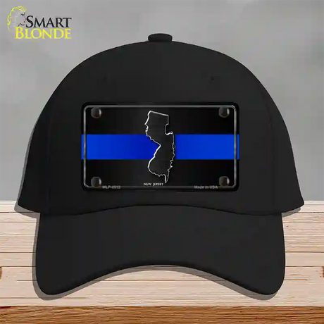 New Jersey Thin Blue Line Novelty License Plate Hat Cotton / Black