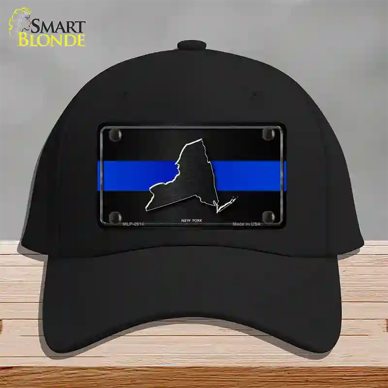 New York Thin Blue Line Novelty License Plate Hat Cotton / Black