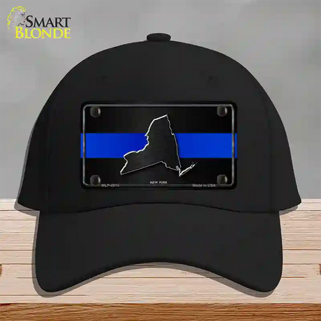 New York Thin Blue Line Novelty License Plate Hat Cotton / Black