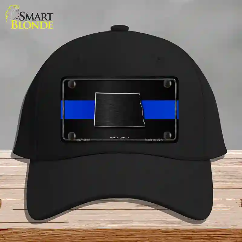 North Dakota Thin Blue Line Novelty License Plate Hat Cotton / Black