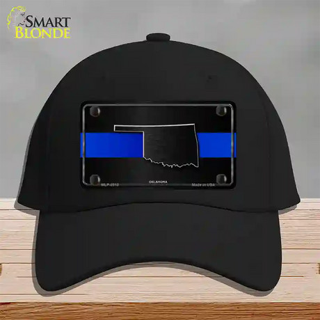 Oklahoma Thin Blue Line Novelty License Plate Hat Cotton / Black