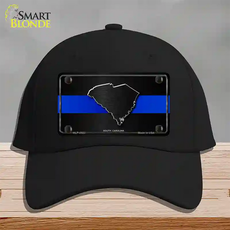 South Carolina Thin Blue Line Novelty License Plate Hat Cotton / Black