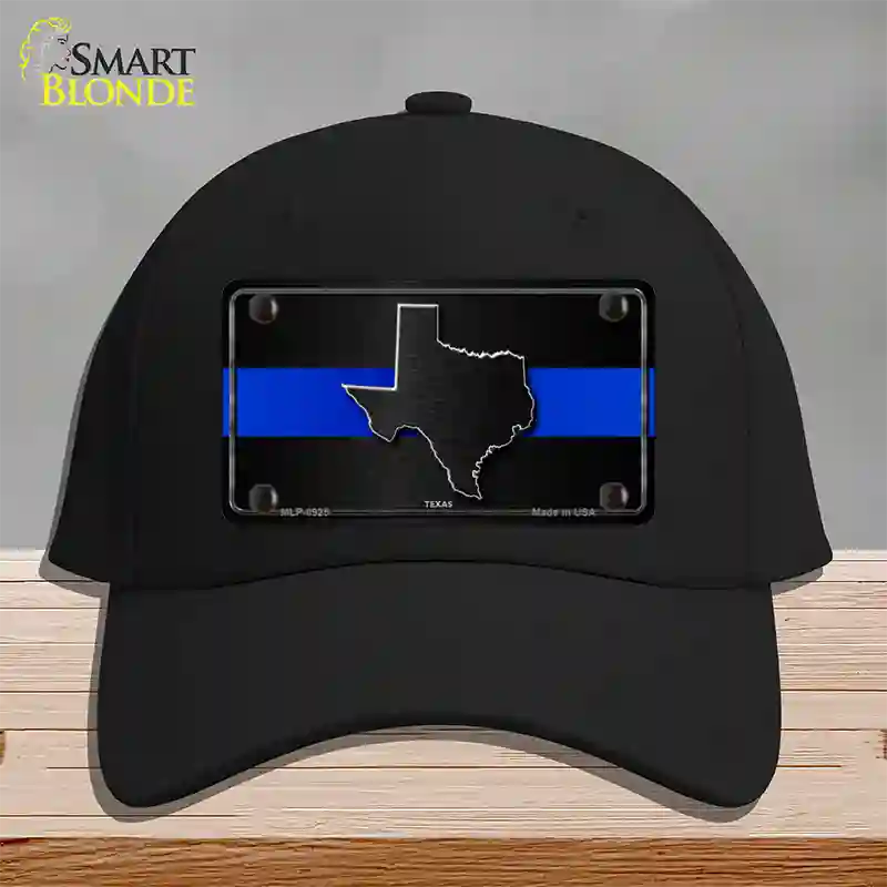 Texas Thin Blue Line Novelty License Plate Hat Cotton / Black