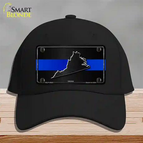 Virginia Thin Blue Line Novelty License Plate Hat Cotton / Black