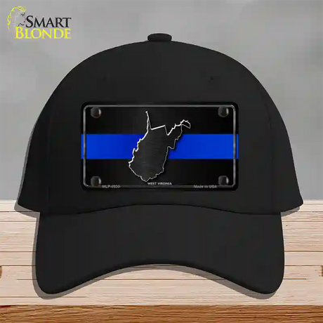 West Virginia Thin Blue Line Novelty License Plate Hat Cotton / Black