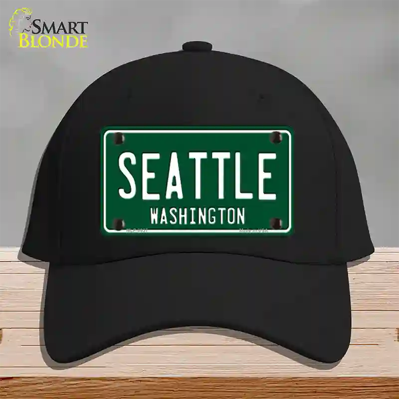 Seattle Washington Green Novelty License Plate Hat Cotton / Black