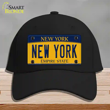 New York Yellow Novelty License Plate Hat Cotton / Black