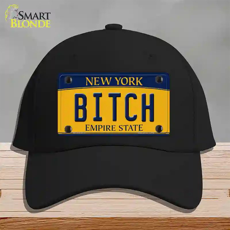 Bitch New York Novelty License Plate Hat Cotton / Black