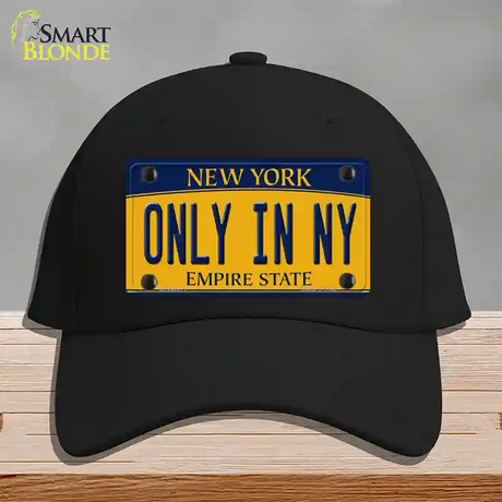 Only in NY New York Novelty License Plate Hat Cotton / Black