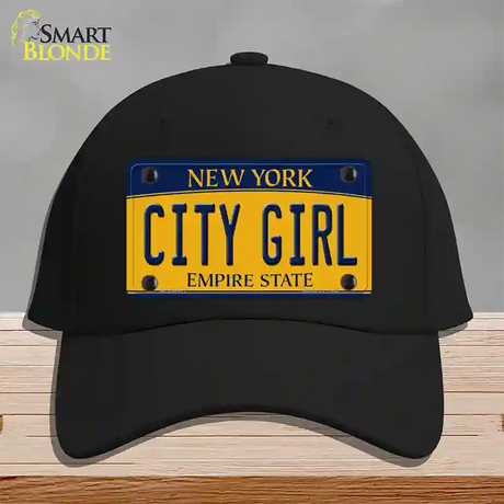 City Girl New York Novelty License Plate Hat Cotton / Black