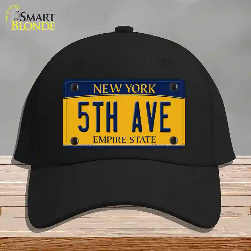 5th Ave New York Novelty License Plate Hat Cotton / Black