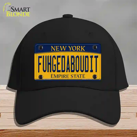 Fuhgedaboudit New York Novelty License Plate Hat Cotton / Black