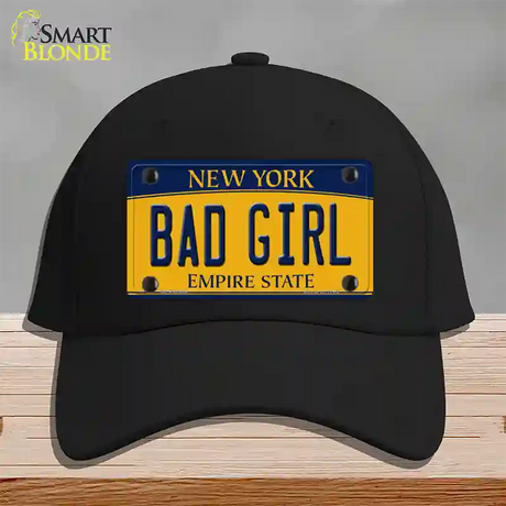 Bad Girl New York Novelty License Plate Hat Cotton / Black